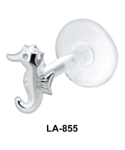 Seahorse Shaped Silver Labrets LA-855