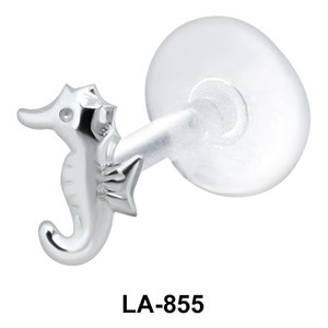 Seahorse Shaped Silver Labrets LA-855