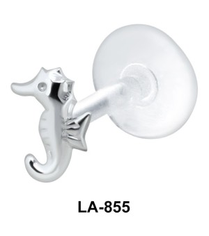 Seahorse Shaped Silver Labrets LA-855