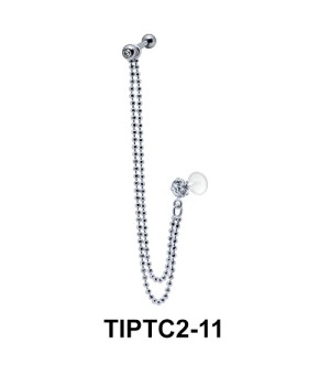 Stones Double Chained Tragus Piercing TIPTC2-11