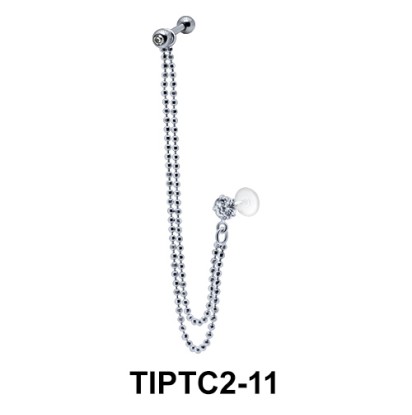 Stones Double Chained Tragus Piercing TIPTC2-11