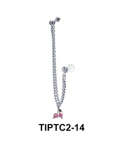 Double Chained With Cherry Tragus Piercing TIPTC2-14