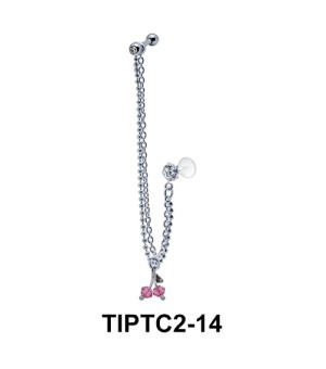 Double Chained With Cherry Tragus Piercing TIPTC2-14