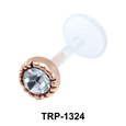 Bezel Rhinestone Tragus Piercing TRP-1324
