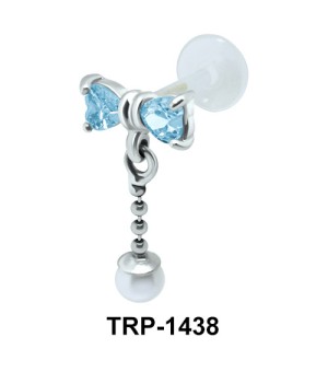 Bow with Pearl Tragus Piercing TRP-1438