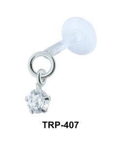 Round CZ Tragus Piercing TRP-407