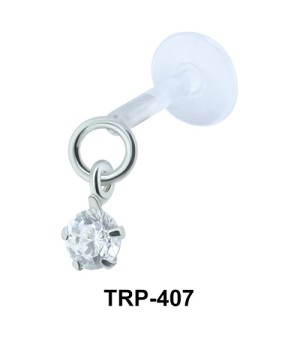 Round CZ Tragus Piercing TRP-407