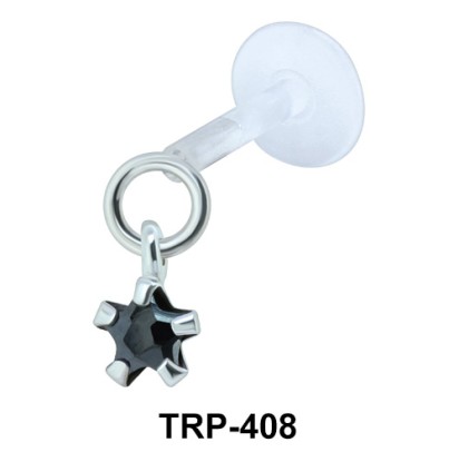 Prong CZ Tragus Piercing TRP-408