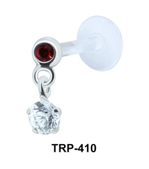 Double Colored Stone Tragus Piercing TRP-410