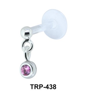 Bezel Stone Tragus Piercing TRP-438