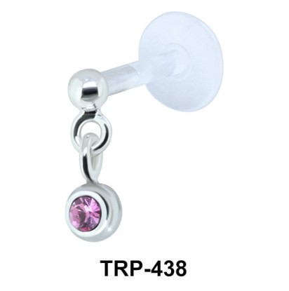 Bezel Stone Tragus Piercing TRP-438