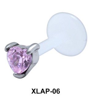 Heart CZ External Labrets Piercing XLAP-06