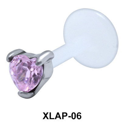 Heart CZ External Labrets Piercing XLAP-06