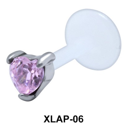 Heart CZ External Labrets Piercing XLAP-06