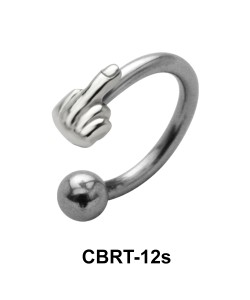 Fuck Sign Circular Barbells Face Piercing CBRT-12s