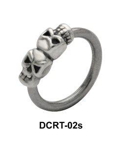 Dual Skull Belly Piercing  Ring DCRT-02s