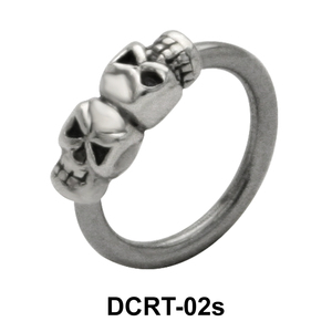 Dual Skull Belly Piercing  Ring DCRT-02s