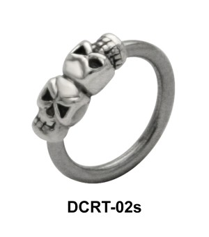 Dual Skull Belly Piercing  Ring DCRT-02s