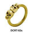 Dual Skull Belly Piercing  Ring DCRT-02s