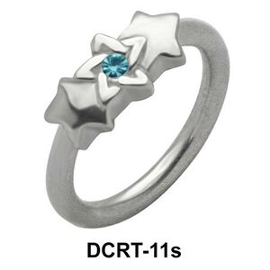 Stone Starred Belly Piercing Ring DCRT-11s