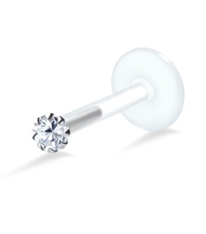 Round Gemstone Prong Set Labrets Push-in LA-686