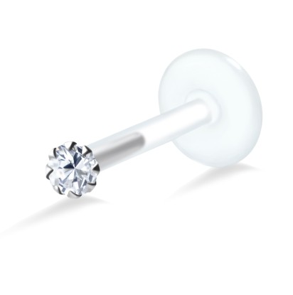 Round Gemstone Prong Set Labrets Push-in LA-686