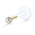 Round Gemstone Prong Set Labrets Push-in LA-686