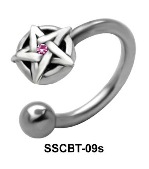 Stone Set Star Circular Barbells CBRT-09s