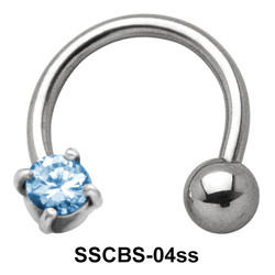 Round Small CZ Circular Barbells SSCBS-04ss