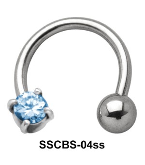 Round Small CZ Circular Barbells SSCBS-04ss