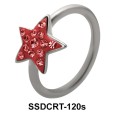 Rainbow Star Belly Closure Ring SSDCRT-120
