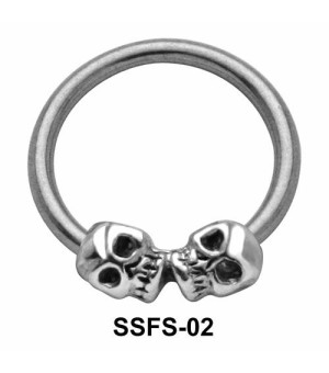 Dual Skull Face Closure Ring SSFS-02