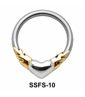 Heart on Fire face Closure Ring SSFS-10