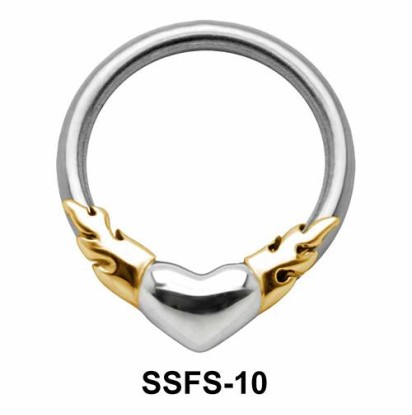 Heart on Fire face Closure Ring SSFS-10