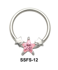 Stars Nipple Piercing Closure Ring SSFS-12