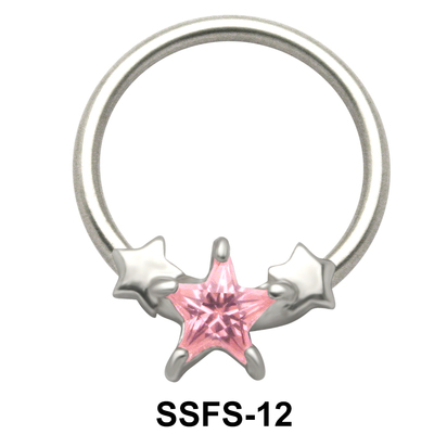 Stars Nipple Piercing Closure Ring SSFS-12