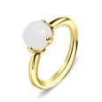 Milky Stone Belly Piercing Closure Ring DCRT-100