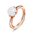 Milky Stone Belly Piercing Closure Ring DCRT-100