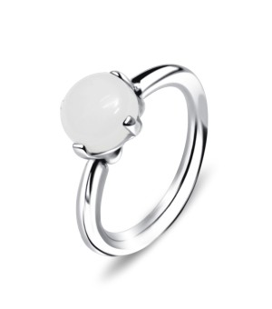 Milky Stone Belly Piercing Closure Ring DCRT-100