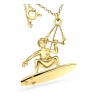 1 Micron Gold Plated Surfboard Silver Necklaces SPE-3946-GP