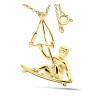1 Micron Gold Plated Surfboard Silver Necklaces SPE-3947-GP