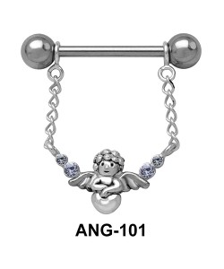 Fairy Shaped Chain Nipple Piercing ANG-101