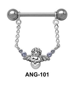 Fairy Shaped Chain Nipple Piercing ANG-101