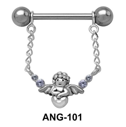 Fairy Shaped Chain Nipple Piercing ANG-101