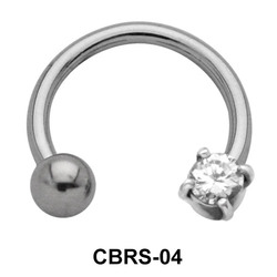 Round Stone Nipple Piercing Circular Barbells CBRS-04