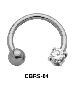 Round Stone Nipple Piercing Circular Barbells CBRS-04