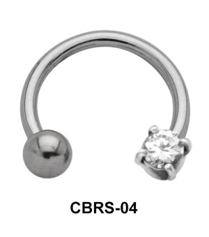 Round Stone Nipple Piercing Circular Barbells CBRS-04