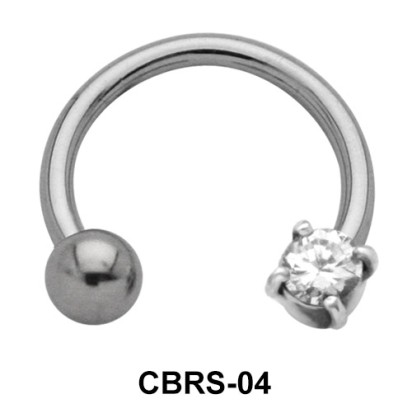 Round Stone Nipple Piercing Circular Barbells CBRS-04