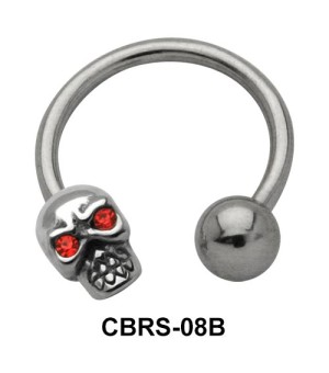 Skull Nipple Piercing Circular Barbells CBRS-08B