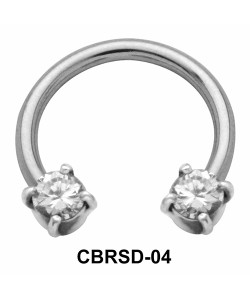 Shiny CZ Nipple Circular Barbell CBRSD-04